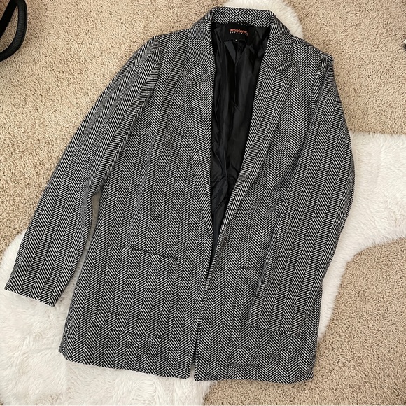 Striped Longline Blazer Coat Size Small - Picture 3 of 9